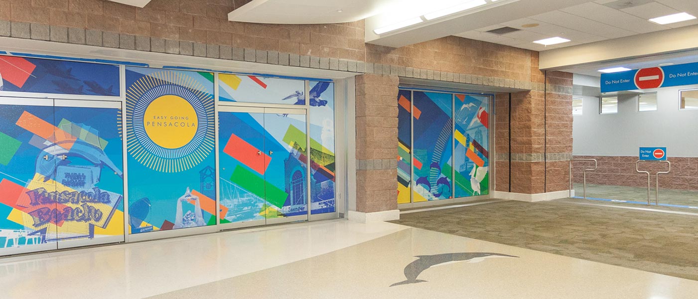Pensacola airport unveils new exit lane and mural