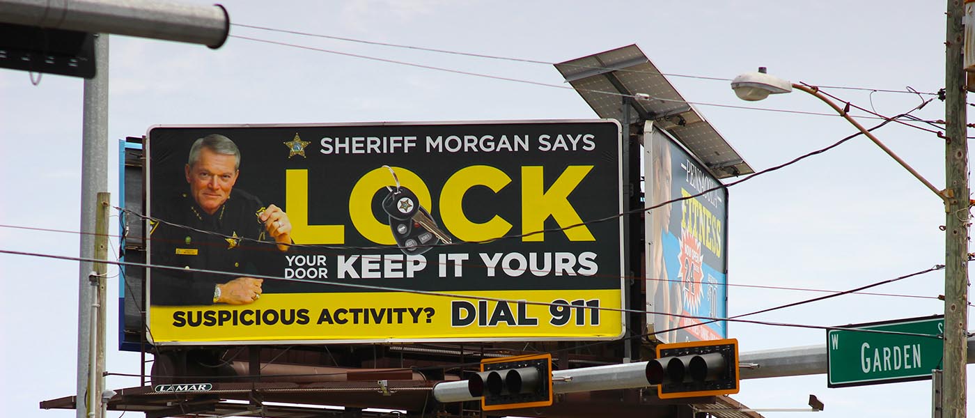 Escambia County Sheriff David Morgan, who is up for reelection this year, is currently appearing billboards throughout the county. (Drew Buchanan/Special to The Pulse)