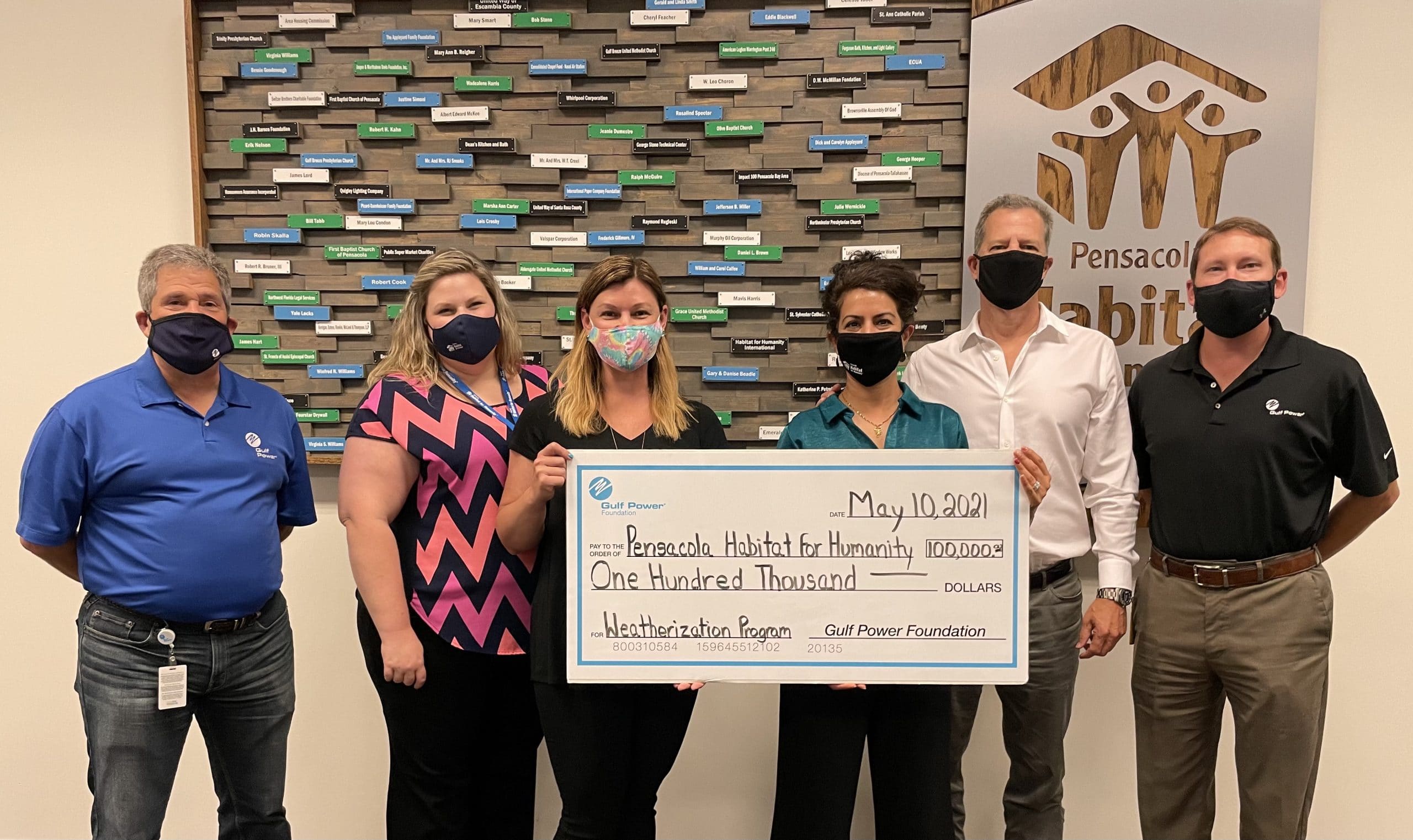 Pensacola Habitat for Humanity receives $100,000 grant from Gulf Power Foundation