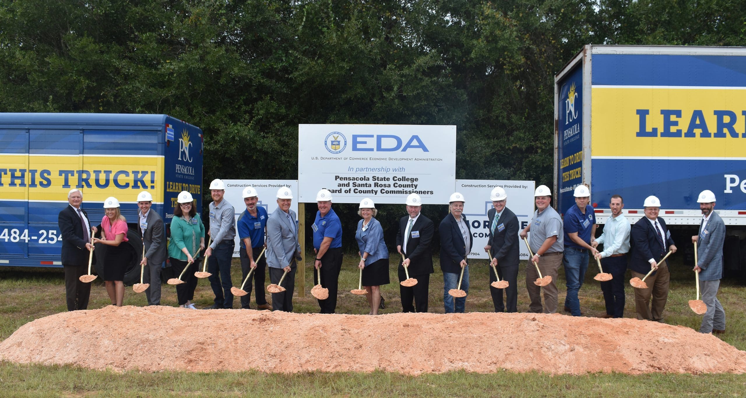 Construction begins on Pensacola State’s Truck Driver Training Facility Truck Driver Training Facility Groundbreaking Photo Sept. 2021