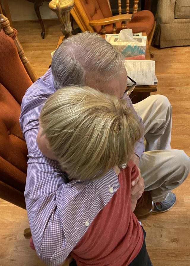 Grandpa hugging Pierson