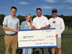 Coastal Rush Soccer donates $2,763 to Lakeview Center, supporting foster youth with specialized needs